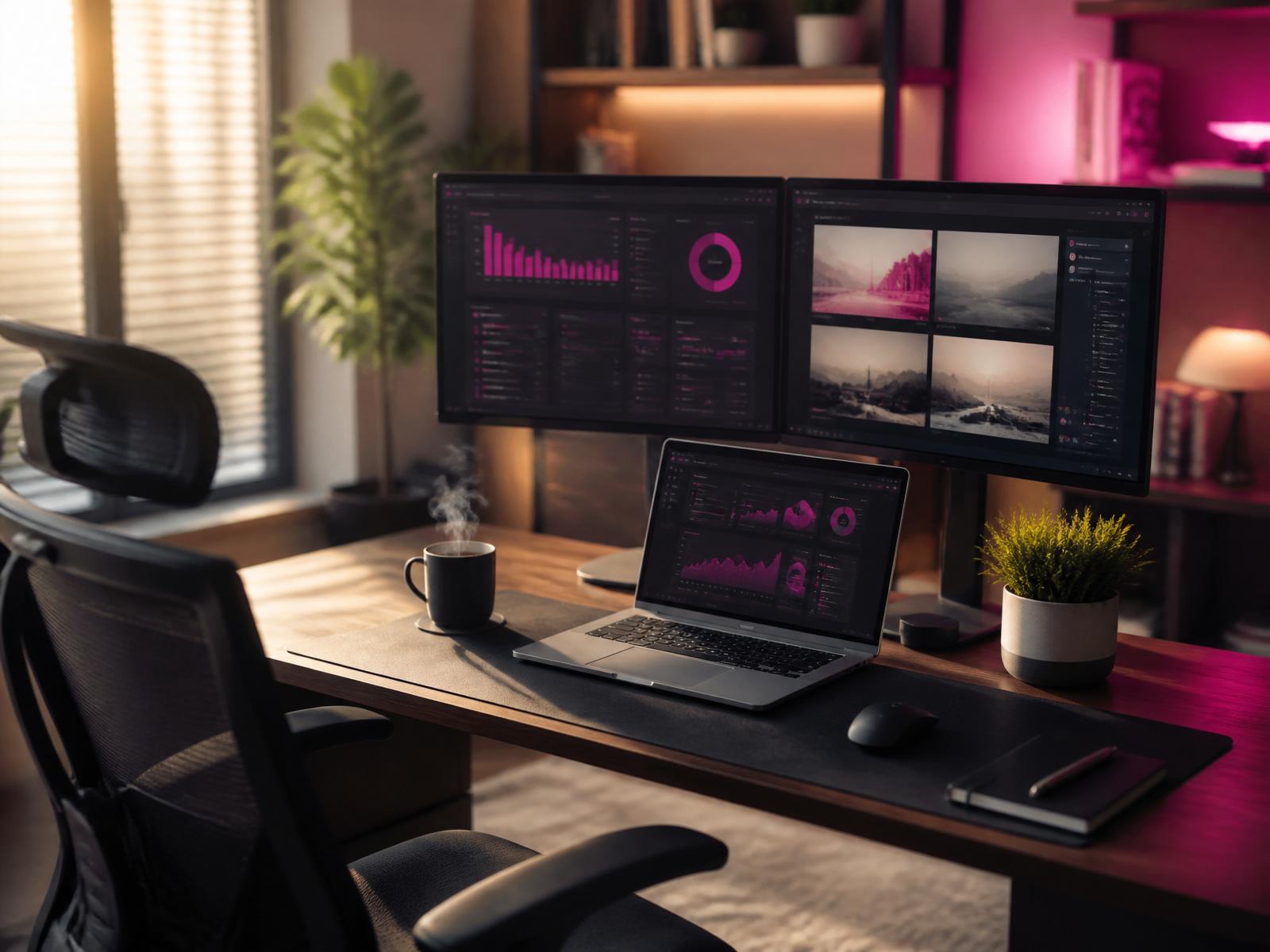 A professional working remotely from a modern home office